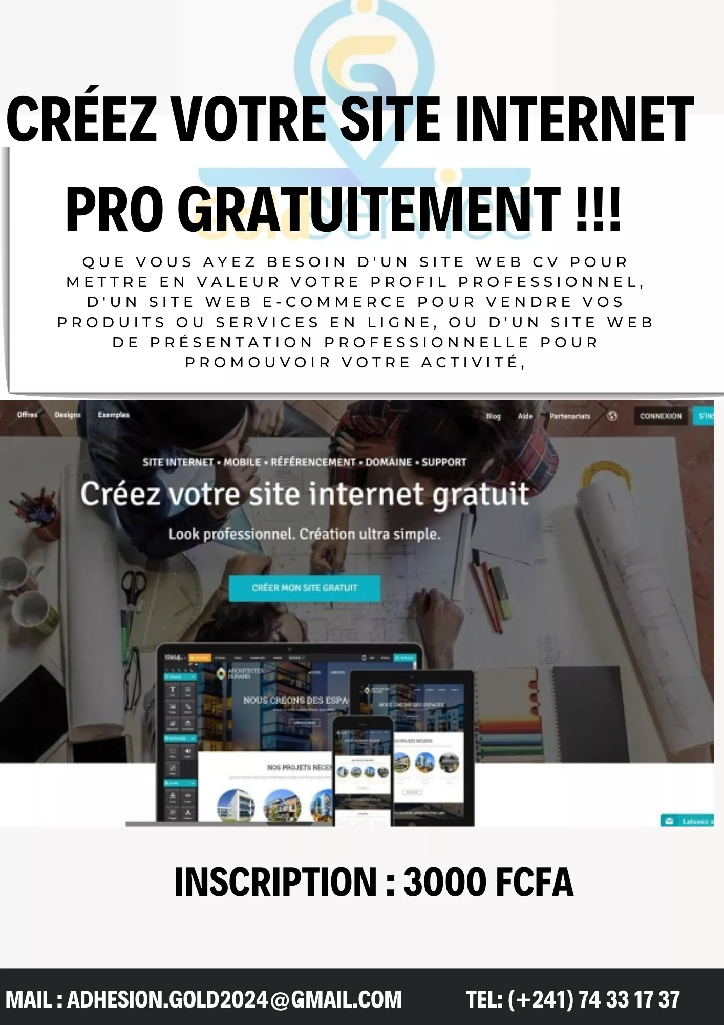 CRÉATION DE SITE INTERNET PRO GRATUIT ! à 3000 - Petites annonces gratuites - Achat et vente à Libreville, Gabon