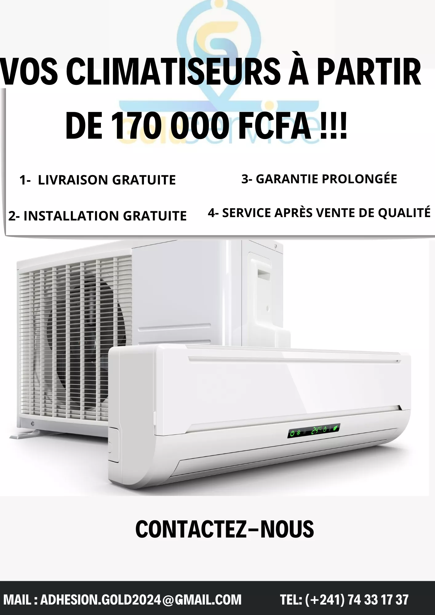 Climatiseurs avec Livraison Gratuite ! à 170000 - Petites annonces gratuites - Achat et vente à Libreville, Gabon