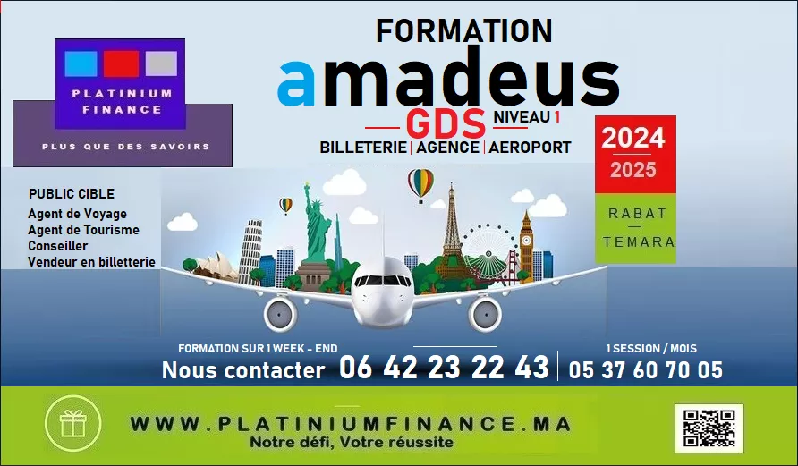 FORMATION FONDAMENTAUX AMADEUS Niveau 1- POUR DEBU à 1 - Petites annonces gratuites - Achat et vente à Casablanca, Maroc